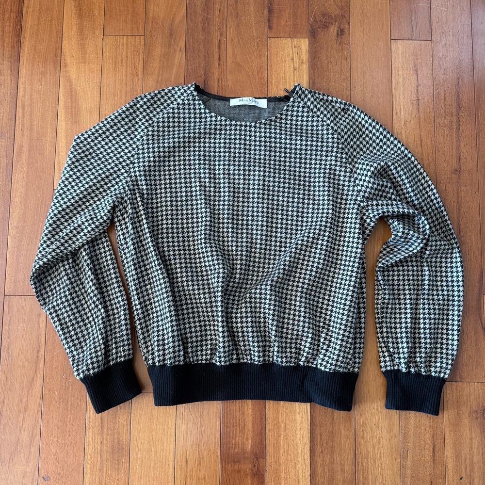 MaxMara Houndstooth Wool Sweatshirt